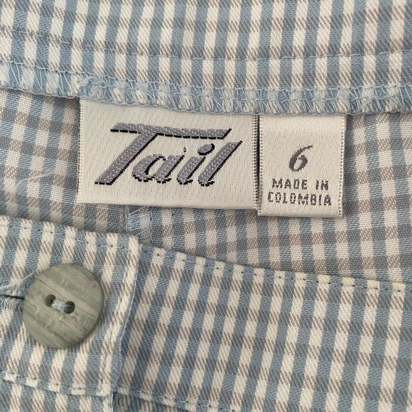 Tail Sz 6 Golf Pants Checked Cropped Pockets - Picture 4 of 5